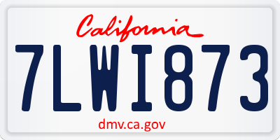 CA license plate 7LWI873