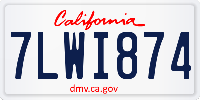 CA license plate 7LWI874