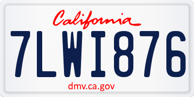 CA license plate 7LWI876