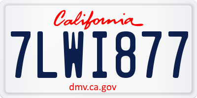 CA license plate 7LWI877