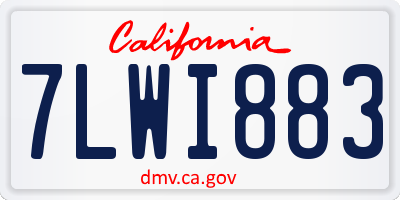 CA license plate 7LWI883