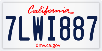 CA license plate 7LWI887
