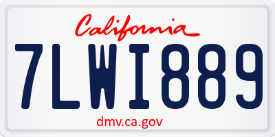 CA license plate 7LWI889