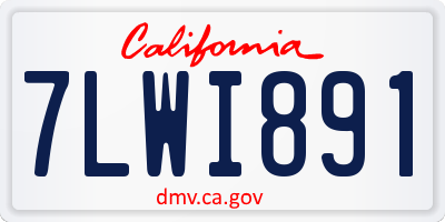 CA license plate 7LWI891