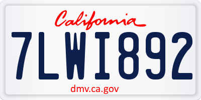 CA license plate 7LWI892