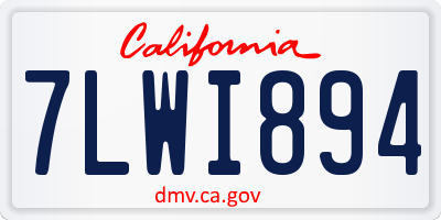 CA license plate 7LWI894