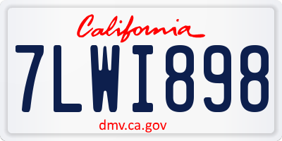 CA license plate 7LWI898