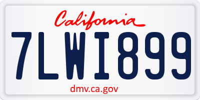 CA license plate 7LWI899