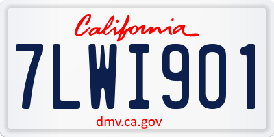 CA license plate 7LWI901
