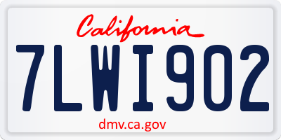 CA license plate 7LWI902