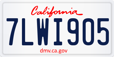 CA license plate 7LWI905