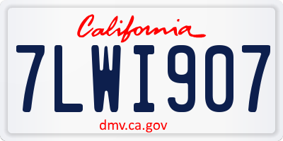 CA license plate 7LWI907