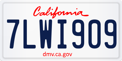 CA license plate 7LWI909