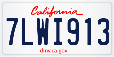 CA license plate 7LWI913