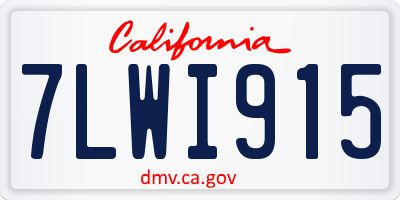 CA license plate 7LWI915