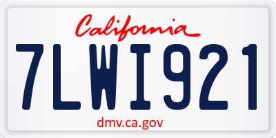CA license plate 7LWI921