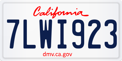 CA license plate 7LWI923