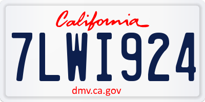 CA license plate 7LWI924