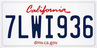 CA license plate 7LWI936