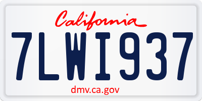 CA license plate 7LWI937