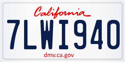 CA license plate 7LWI940