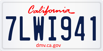 CA license plate 7LWI941