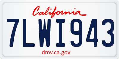 CA license plate 7LWI943