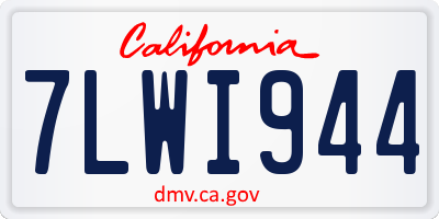 CA license plate 7LWI944