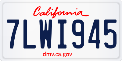 CA license plate 7LWI945
