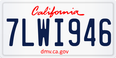 CA license plate 7LWI946