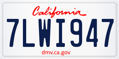 CA license plate 7LWI947