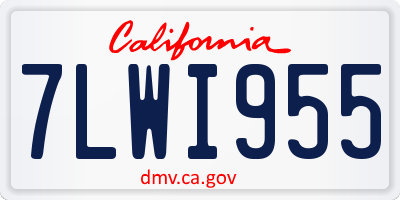 CA license plate 7LWI955