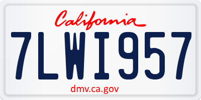 CA license plate 7LWI957