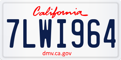 CA license plate 7LWI964