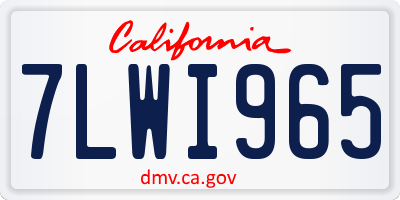 CA license plate 7LWI965
