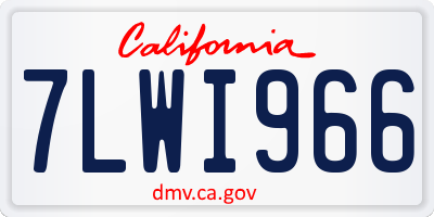 CA license plate 7LWI966
