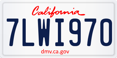 CA license plate 7LWI970
