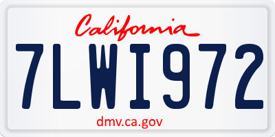 CA license plate 7LWI972