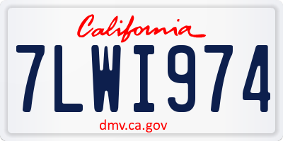 CA license plate 7LWI974