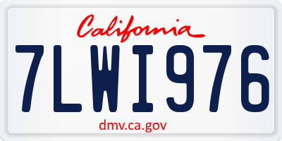 CA license plate 7LWI976
