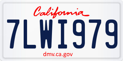 CA license plate 7LWI979