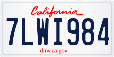 CA license plate 7LWI984