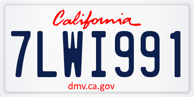 CA license plate 7LWI991