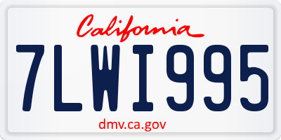 CA license plate 7LWI995