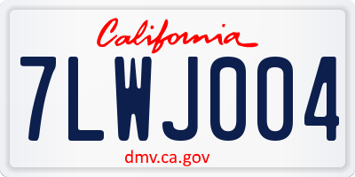CA license plate 7LWJ004