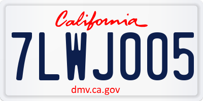CA license plate 7LWJ005