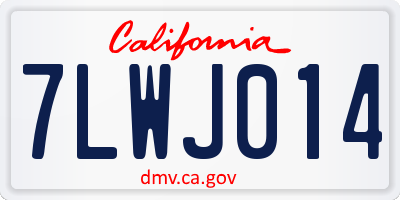 CA license plate 7LWJ014