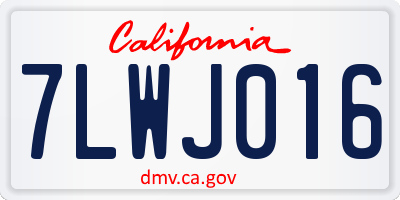 CA license plate 7LWJ016
