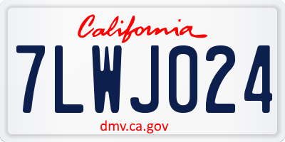 CA license plate 7LWJ024