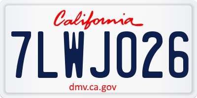 CA license plate 7LWJ026